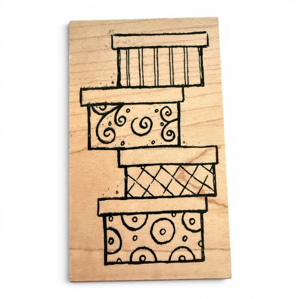 Great Impressions Stack Of Gift Boxes H138 Rubber Stamp